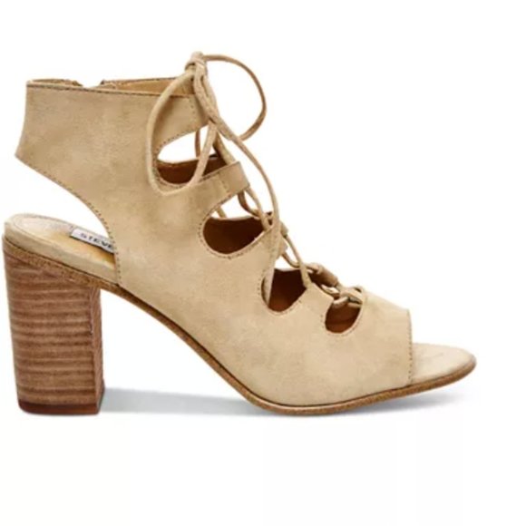 Steve Madden Women's Nilunda Lace-Up Sandals in Cream Suede.  6.5B - Picture 2 of 8